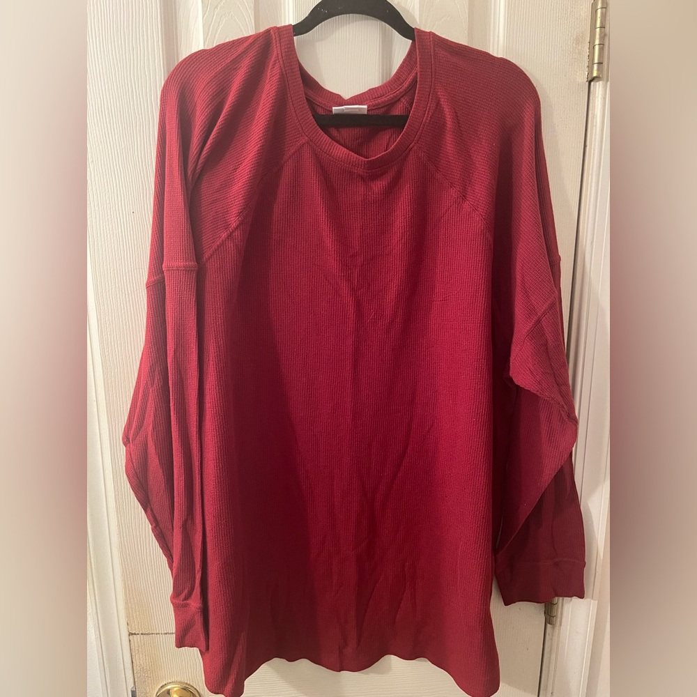 2X LuLaRoe Deep Red Knit Top